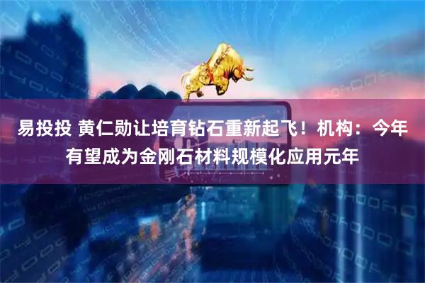 易投投 黄仁勋让培育钻石重新起飞！机构：今年有望成为金刚石材料规模化应用元年